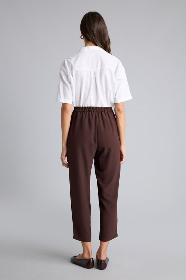 Carrot Fit High Waist Crepe Pants