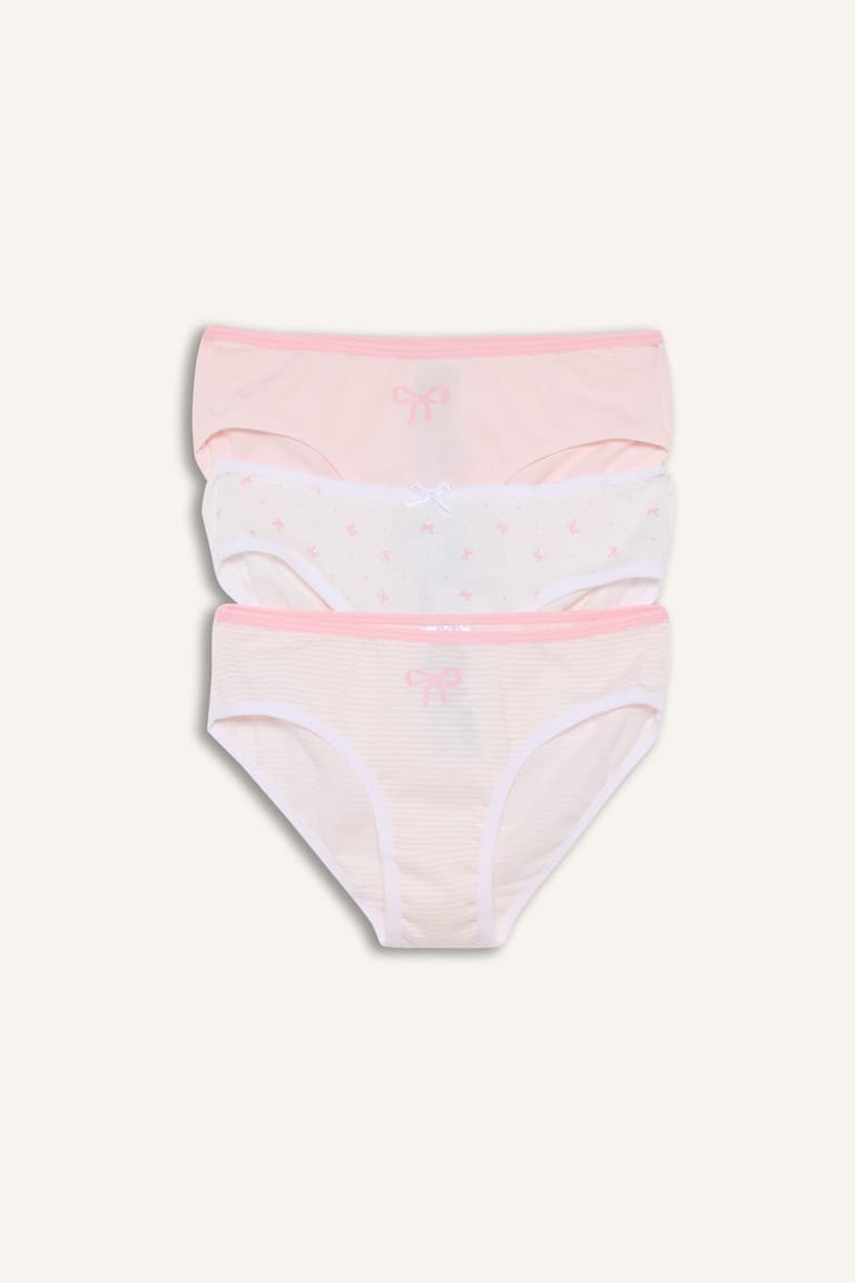 Girl Patterned 3 Piece Slip Panties