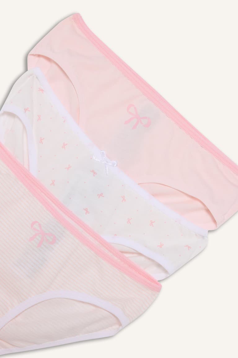 Girl Patterned 3 Piece Slip Panties