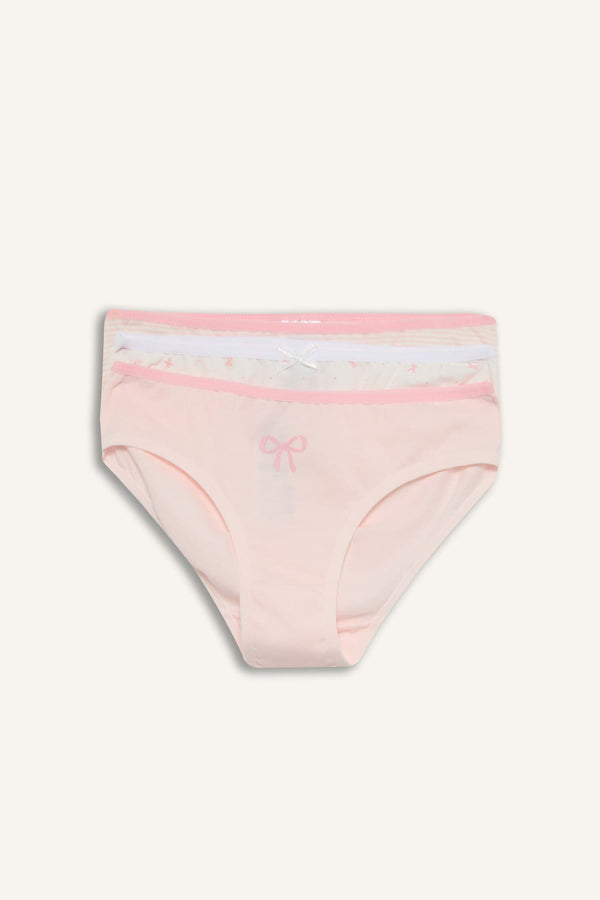 Girl Patterned 3 Piece Slip Panties