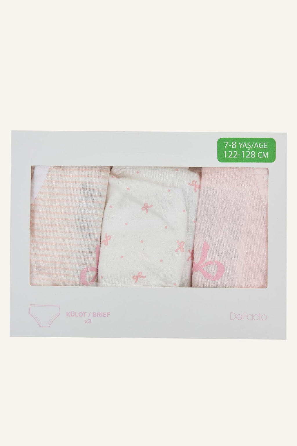 Girl Patterned 3 Piece Slip Panties