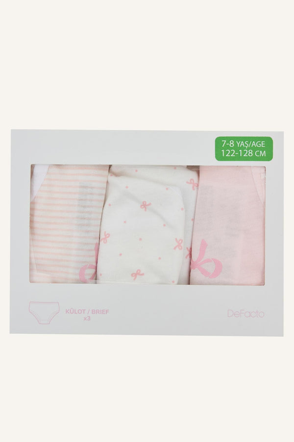 Girl Patterned 3 Piece Slip Panties