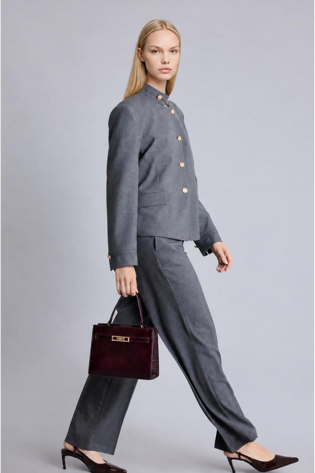 Wide Leg Zippered High Waist Standard Length Trousers
