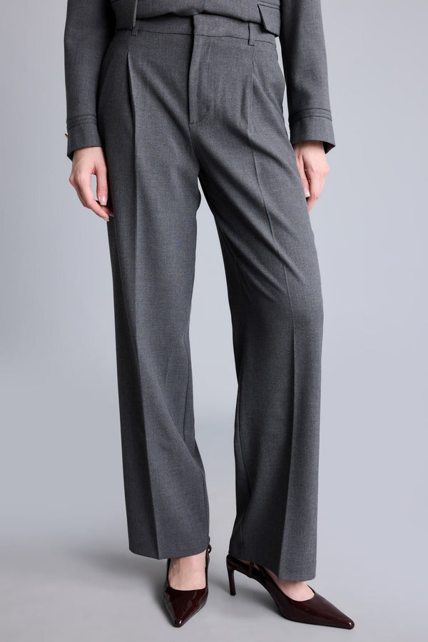 Wide Leg Zippered High Waist Standard Length Trousers