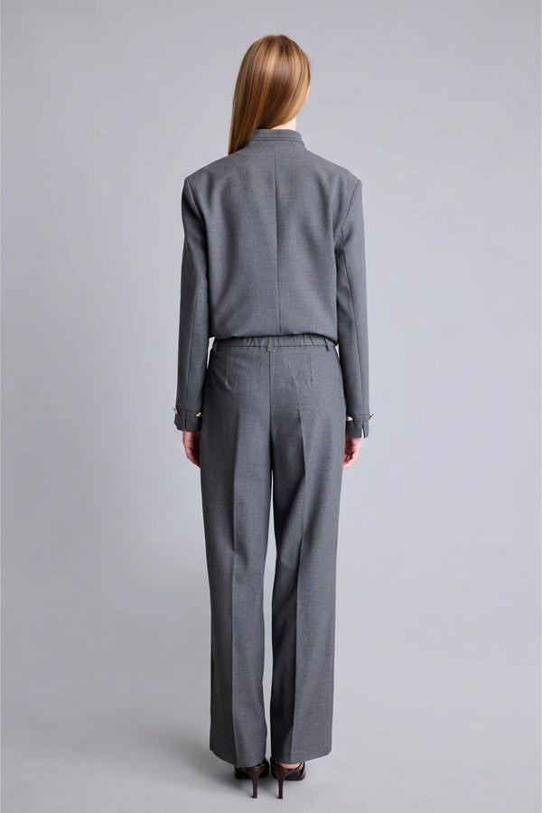 Wide Leg Zippered High Waist Standard Length Trousers