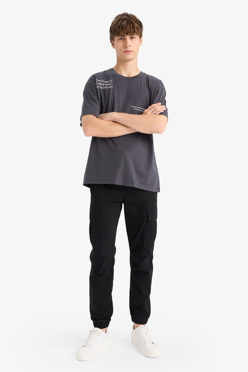 Regular Cargo Jogger Elastic Waist Jogger Leg Long Size Gabardine Pants With Cargo Pocket