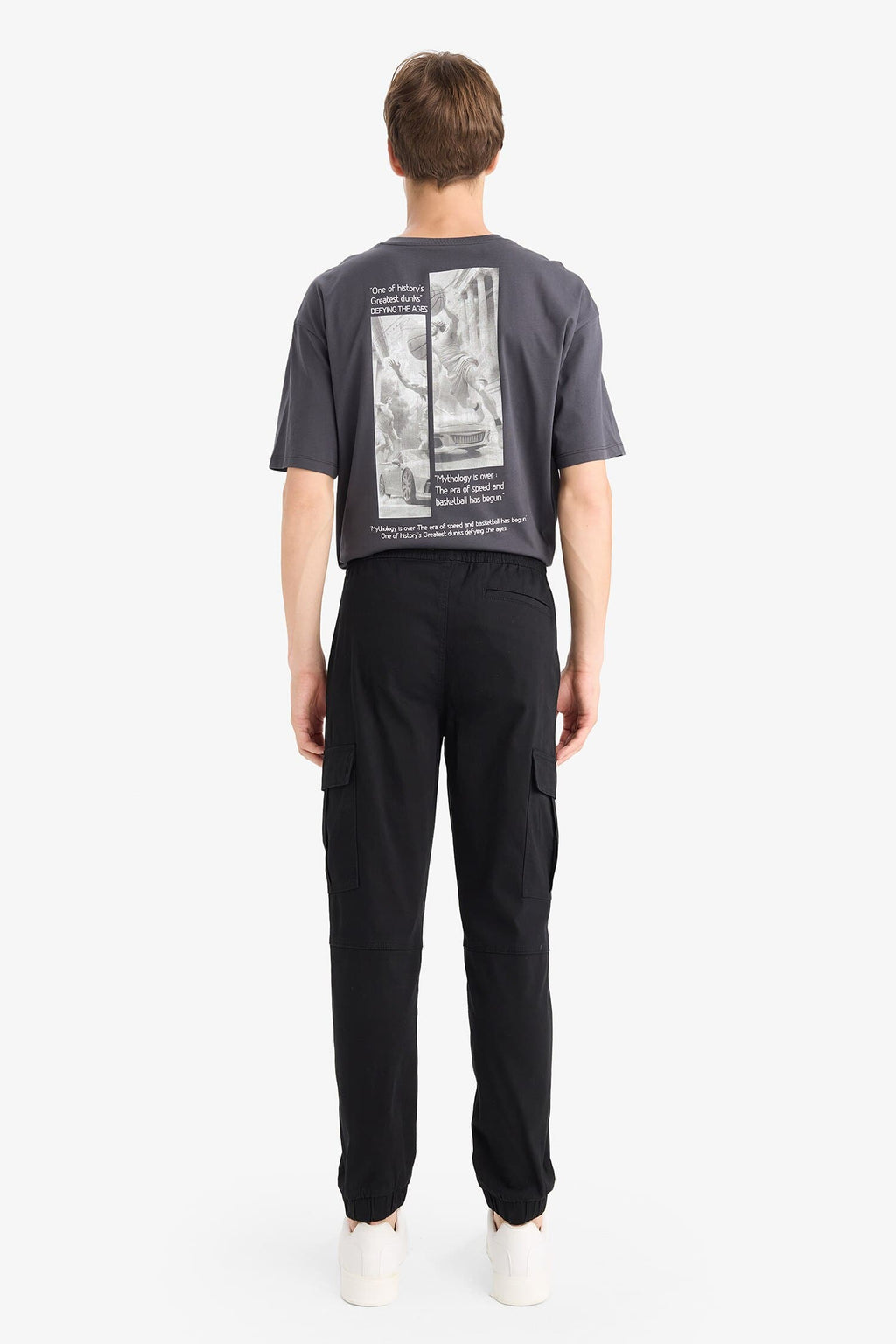Regular Cargo Jogger Elastic Waist Jogger Leg Long Size Gabardine Pants With Cargo Pocket