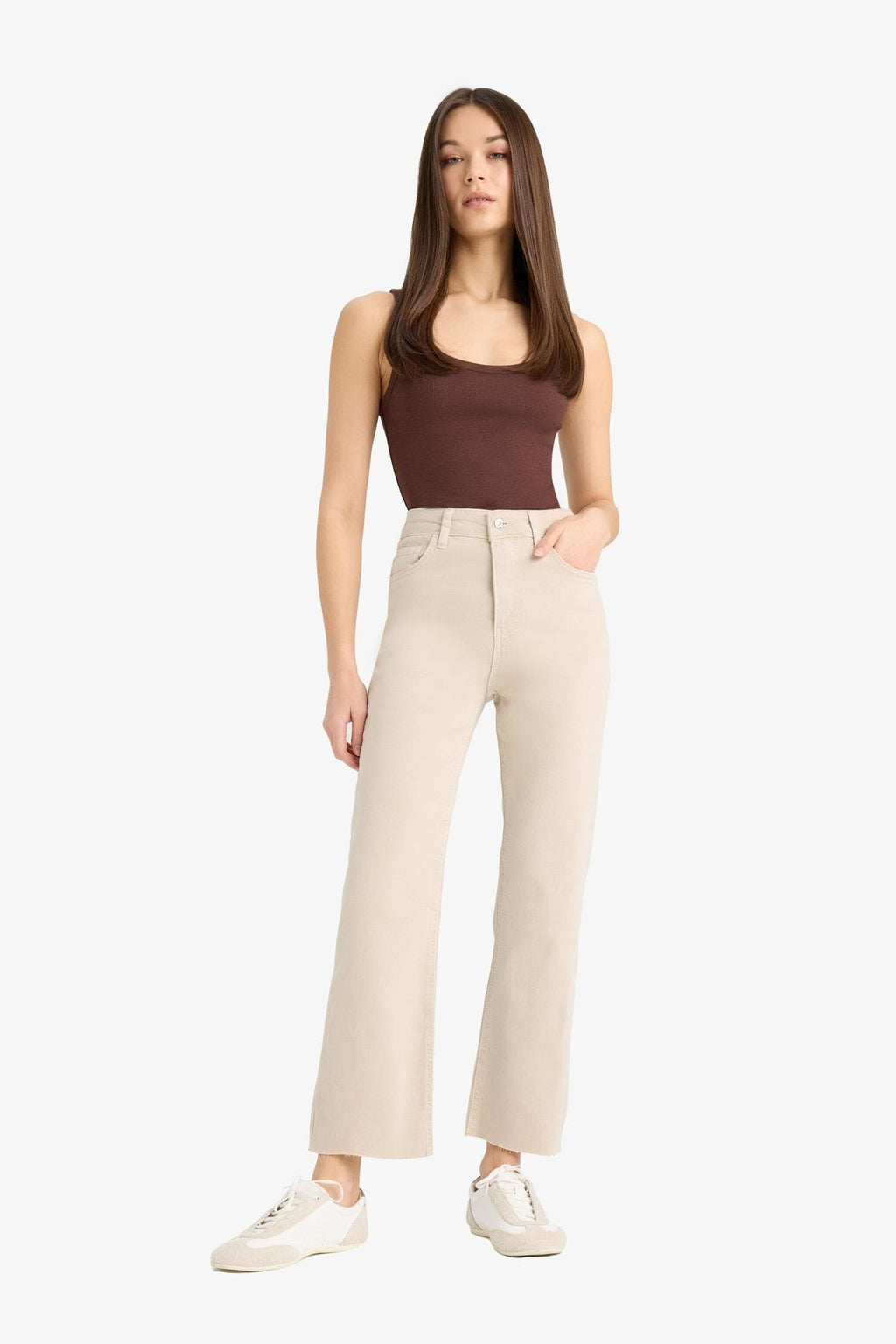Flare Fit High Waist Crop Jeans