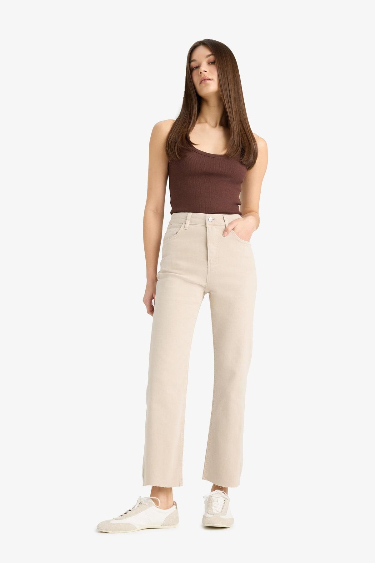 Flare Fit High Waist Crop Jeans