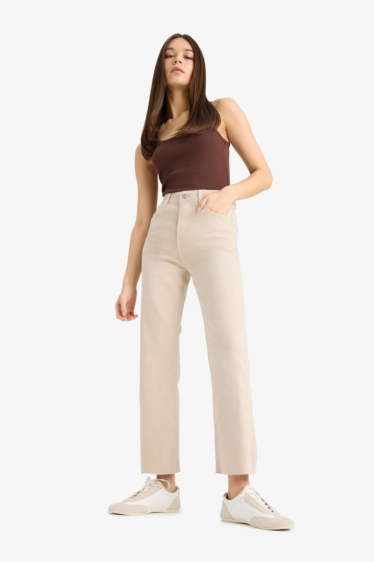 Flare Fit High Waist Crop Jeans