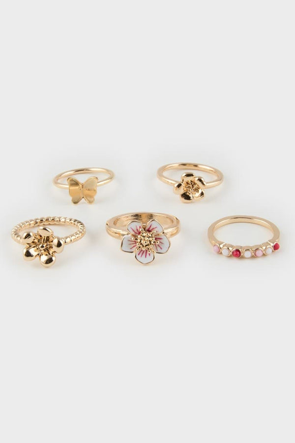 Women 5 Pack Gold Ring
