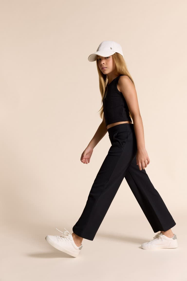 Wide Leg Waffle Pants Girl