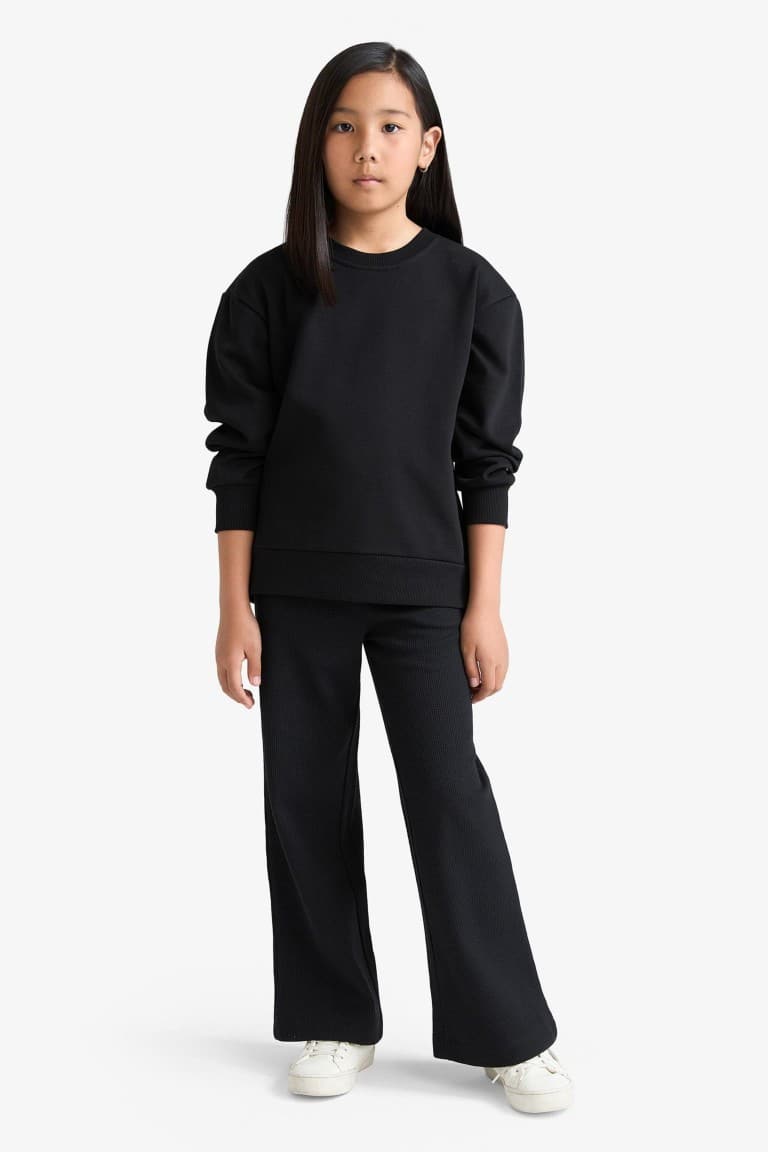 Wide Leg Waffle Pants Girl