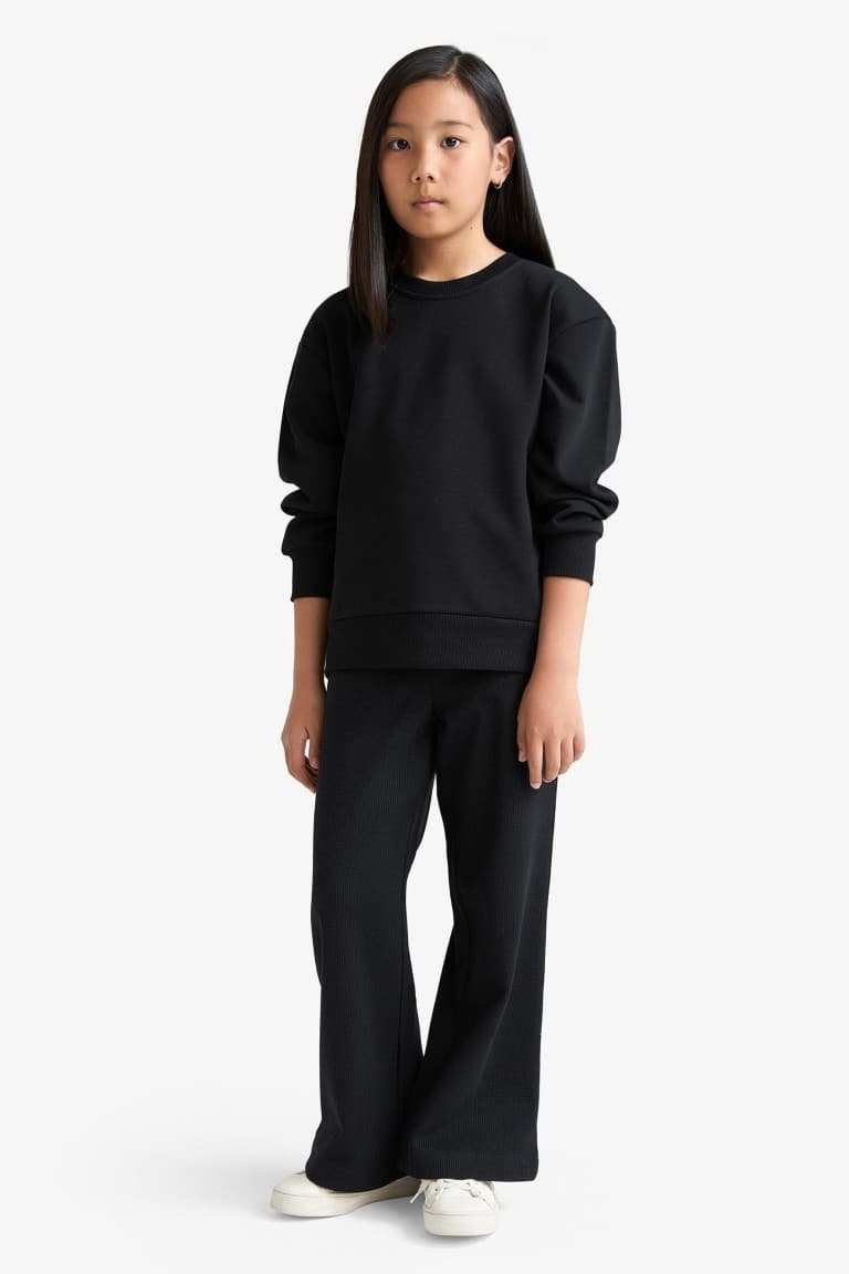 Wide Leg Waffle Pants Girl