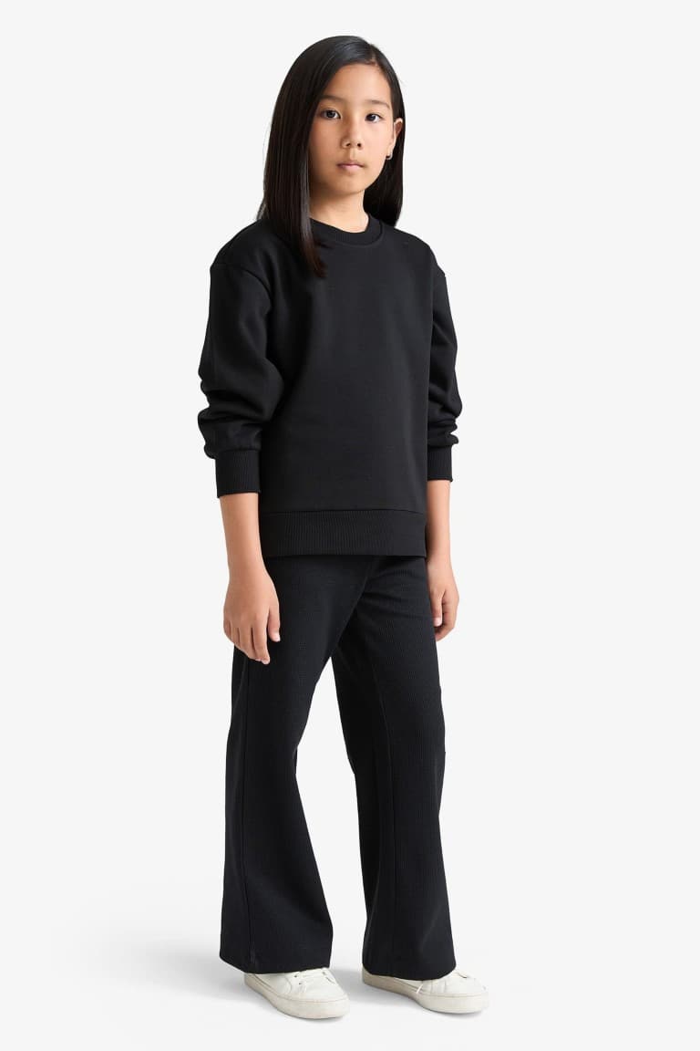 Wide Leg Waffle Pants Girl