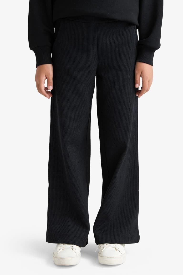 Wide Leg Waffle Pants Girl