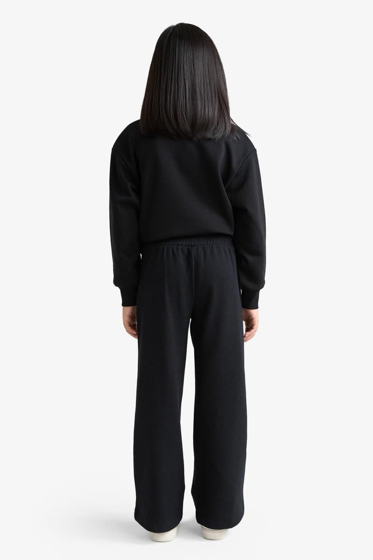 Wide Leg Waffle Pants Girl