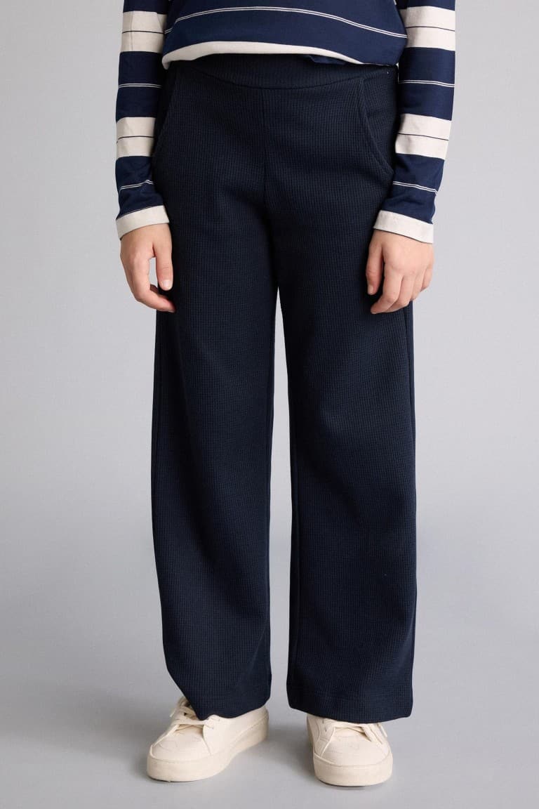 Wide Leg Waffle Pants Girl