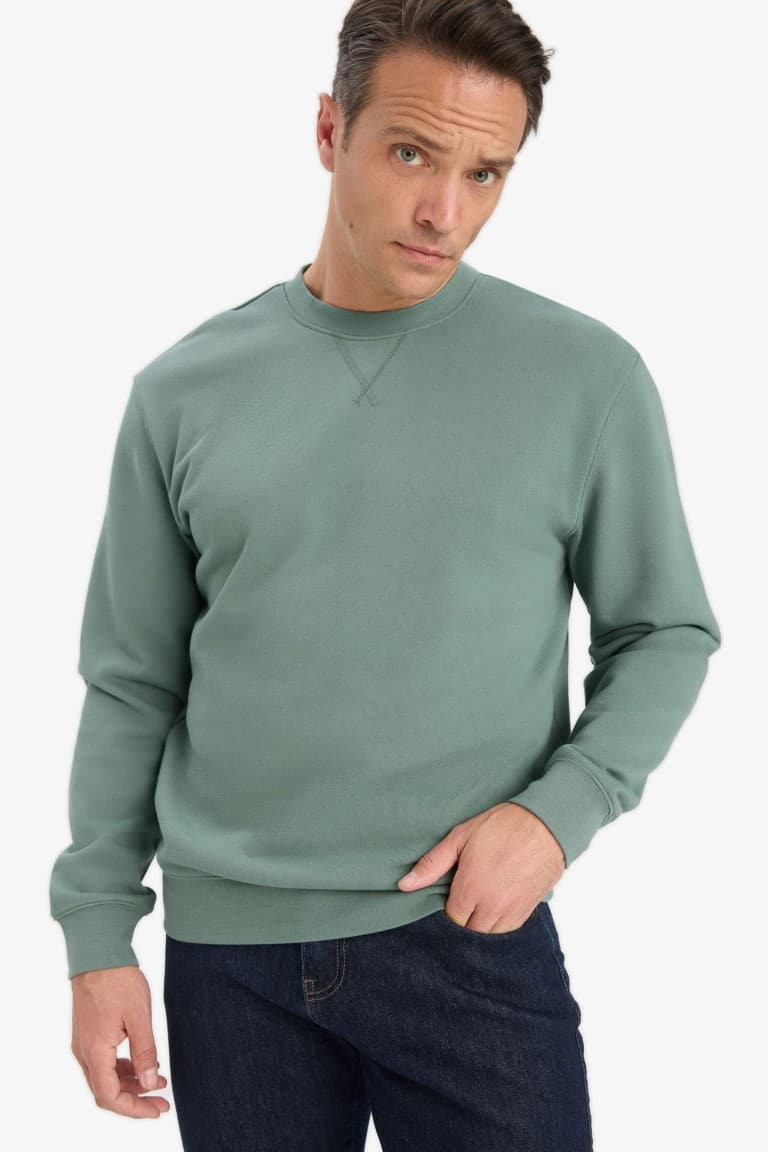 100% Cotton Regular Fit Crew Neck Sweatshirt