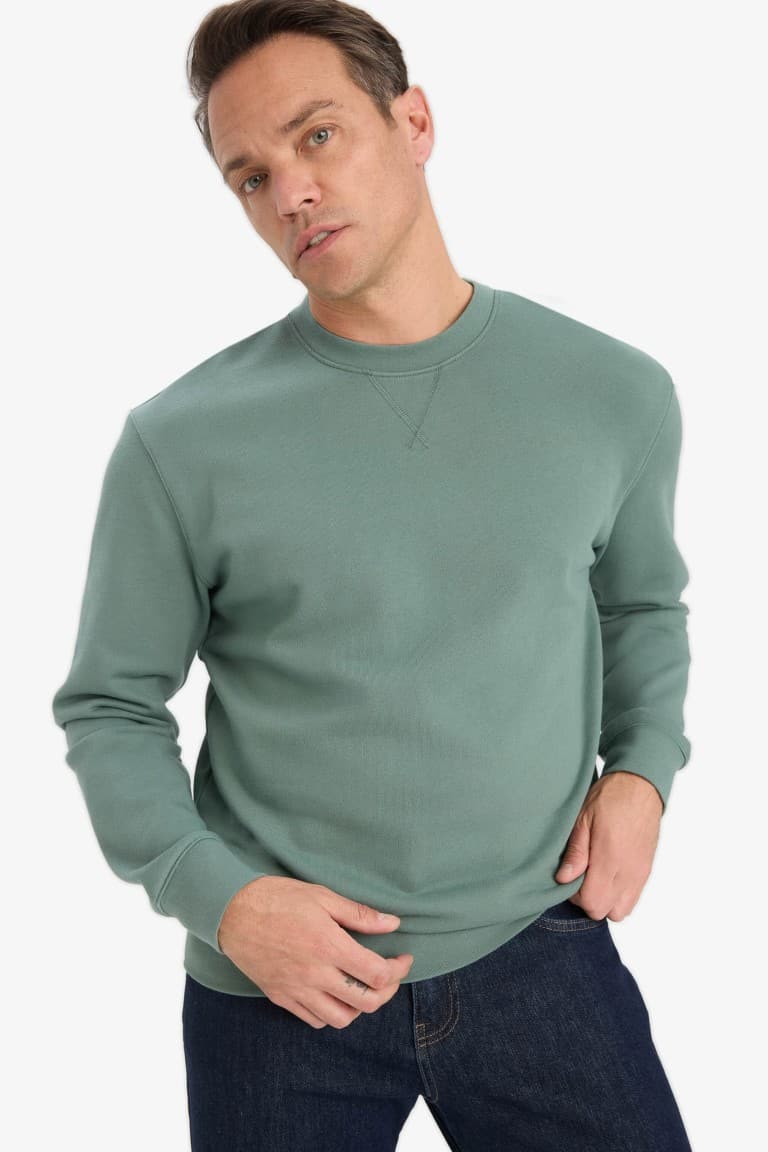 100% Cotton Regular Fit Crew Neck Sweatshirt