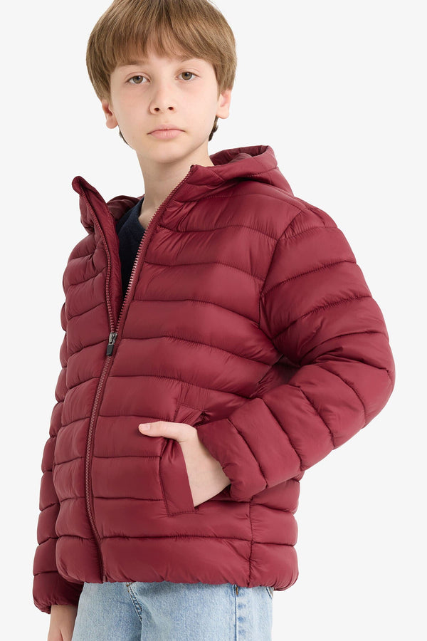 Boys Waterproof Hooded Zippered Puffer Jacket
