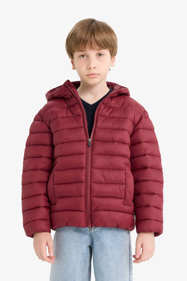 Boys Waterproof Hooded Zippered Puffer Jacket