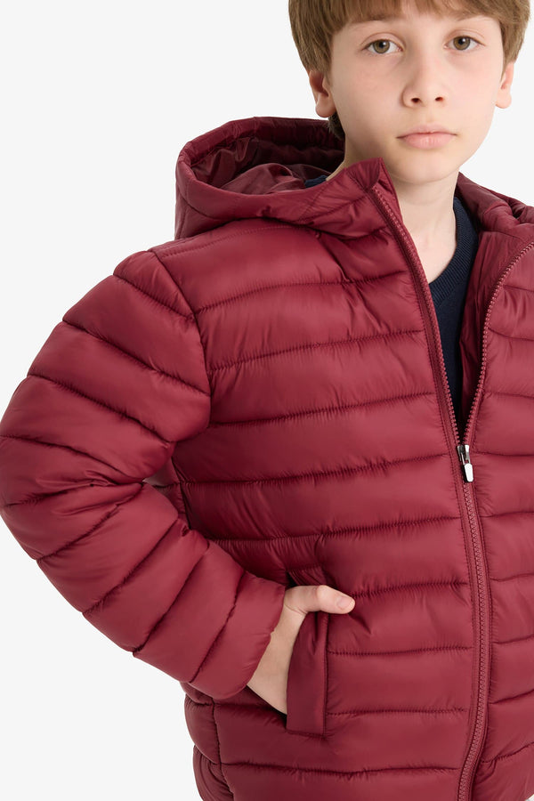 Boys Waterproof Hooded Zippered Puffer Jacket