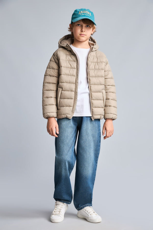 Boys Waterproof Hooded Zippered Puffer Jacket