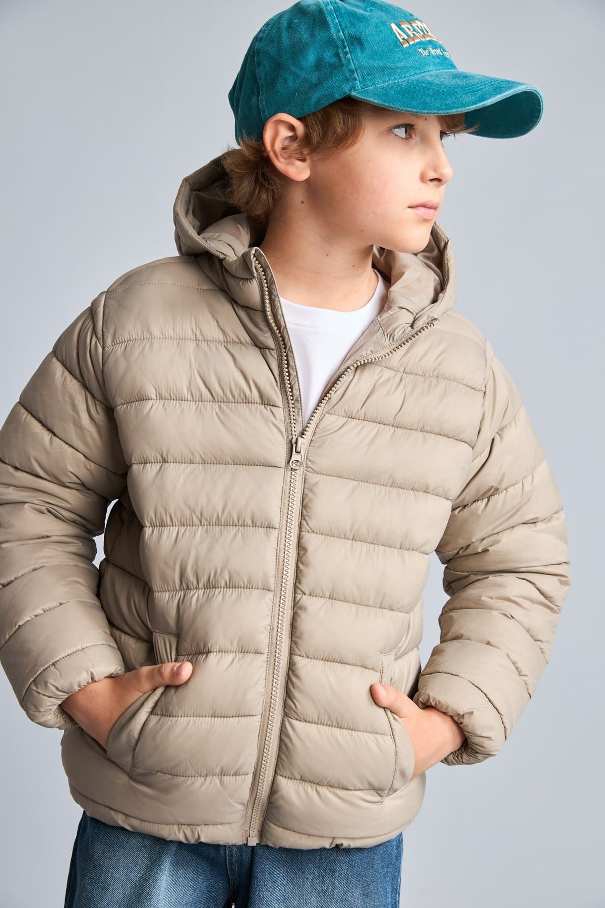 Boys Waterproof Hooded Zippered Puffer Jacket