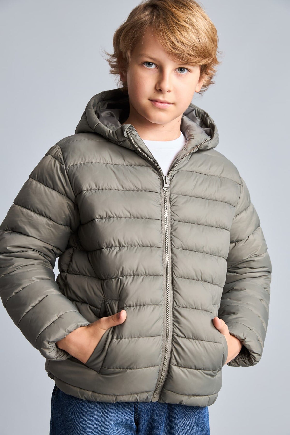 Boys Waterproof Hooded Zippered Puffer Jacket