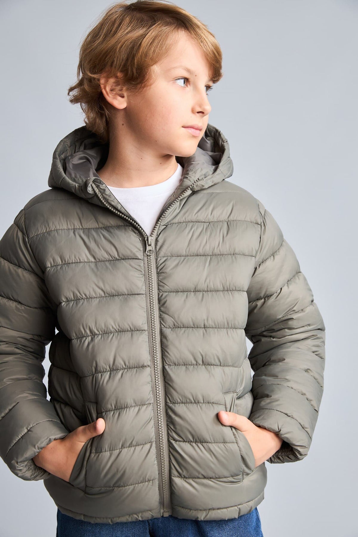 Boys Waterproof Hooded Zippered Puffer Jacket