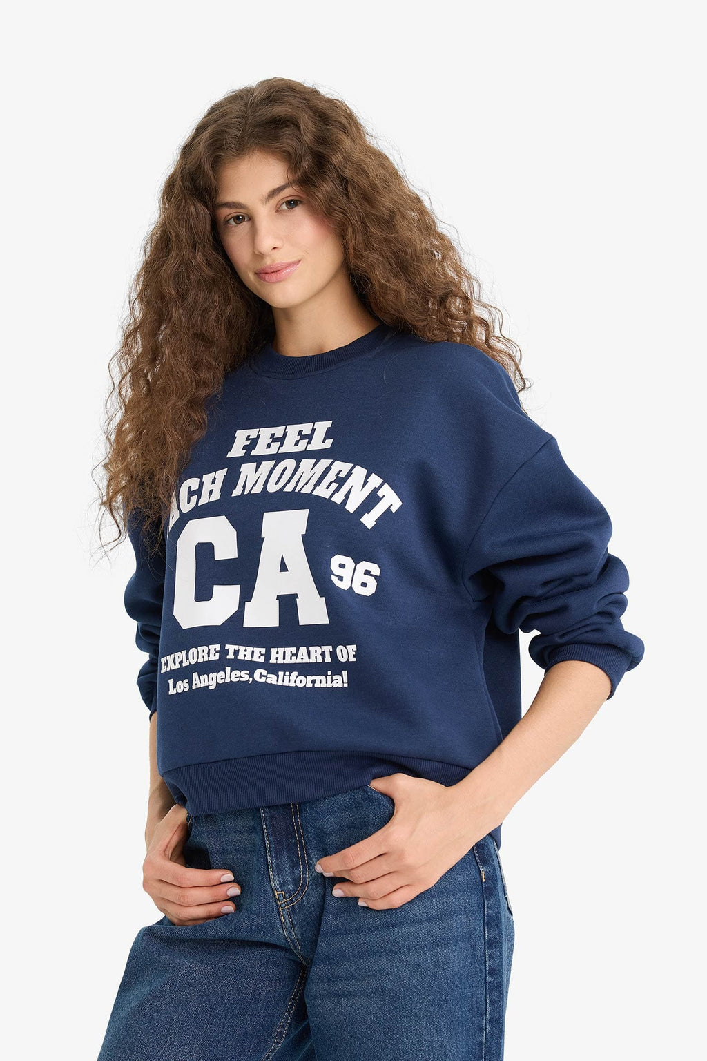 Regular Fit Crew Neck Printed Sweatshirt