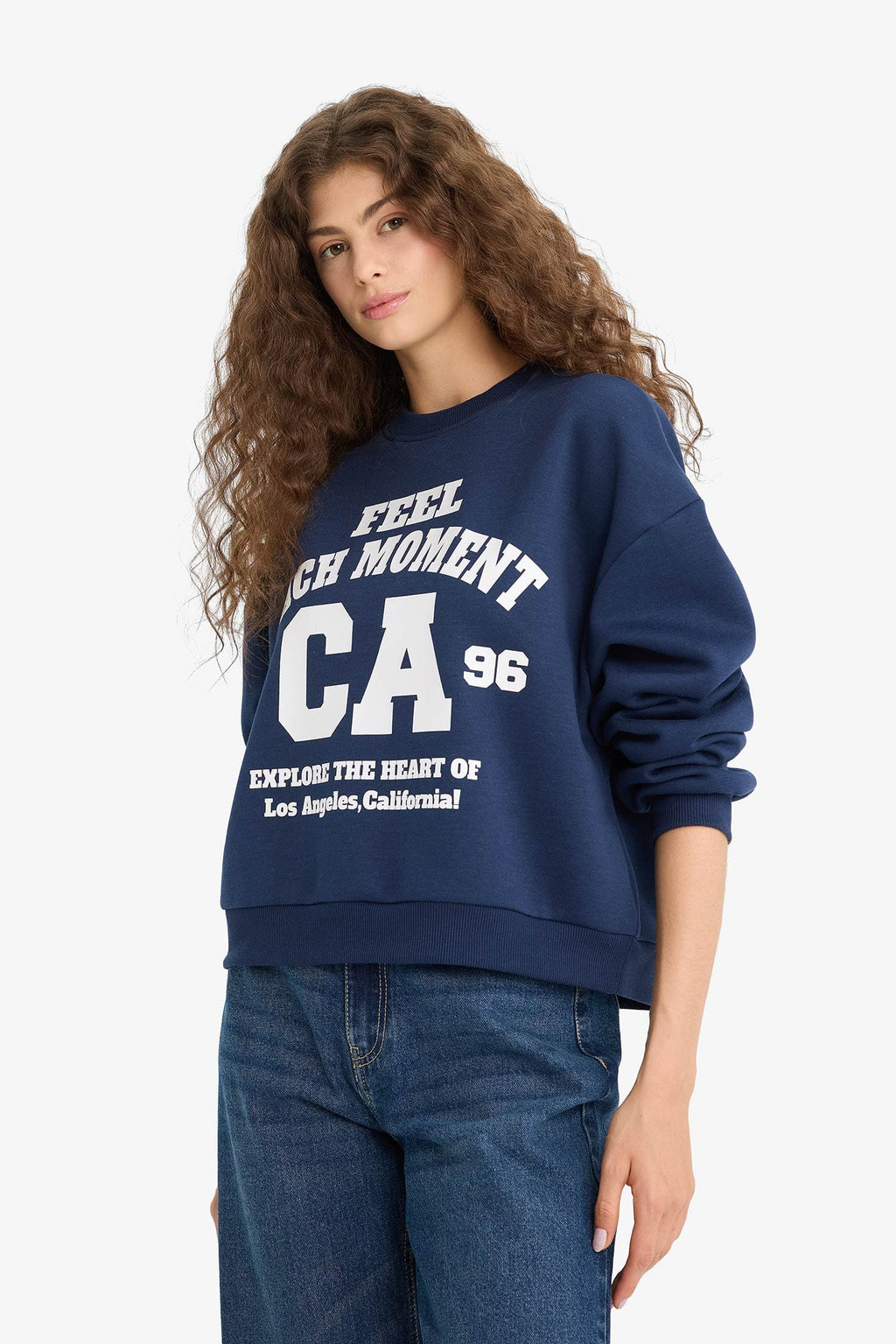 Regular Fit Crew Neck Printed Sweatshirt