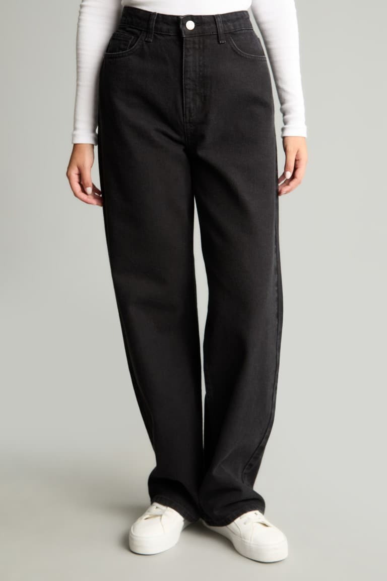 90's Wide Leg High Waist Long Jeans