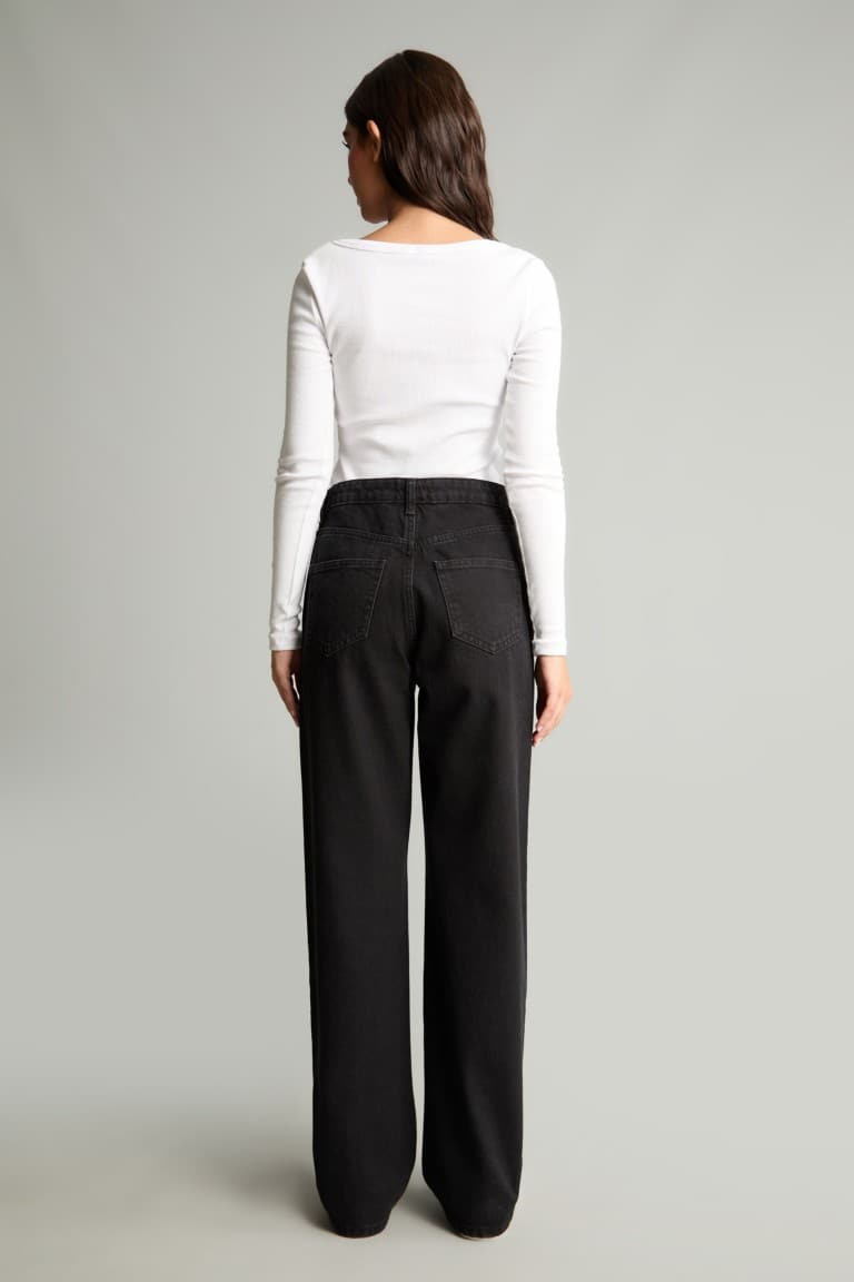 90's Wide Leg High Waist Long Jeans