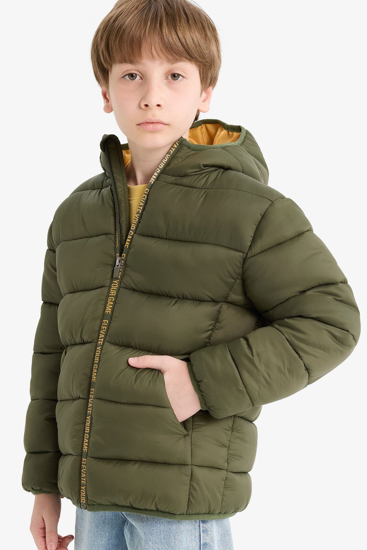 Boys' Water Repellent Hooded Zip-Up Puffy Jacket Main image