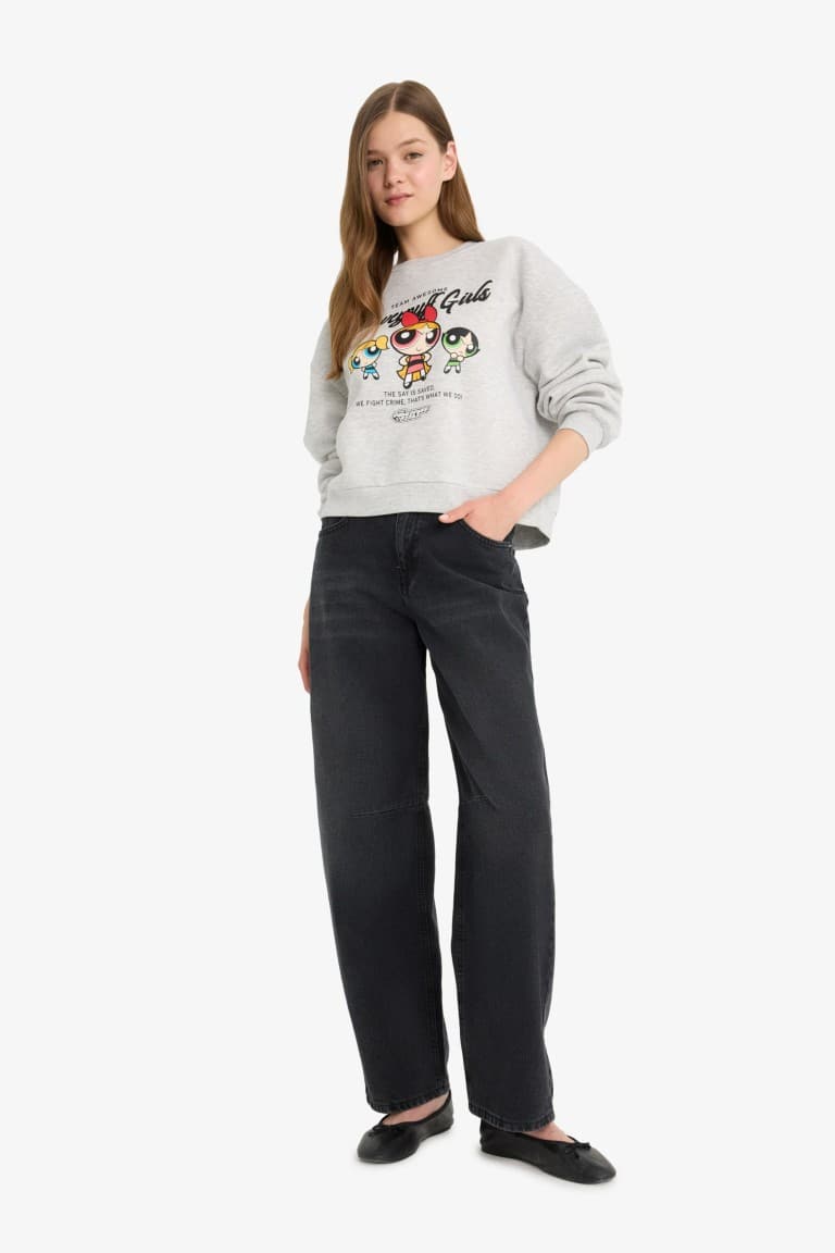 Cool PowerPuff Girls Regular Fit Crew Neck Printed Sweater in Heavyweight Fabric Secondary image
