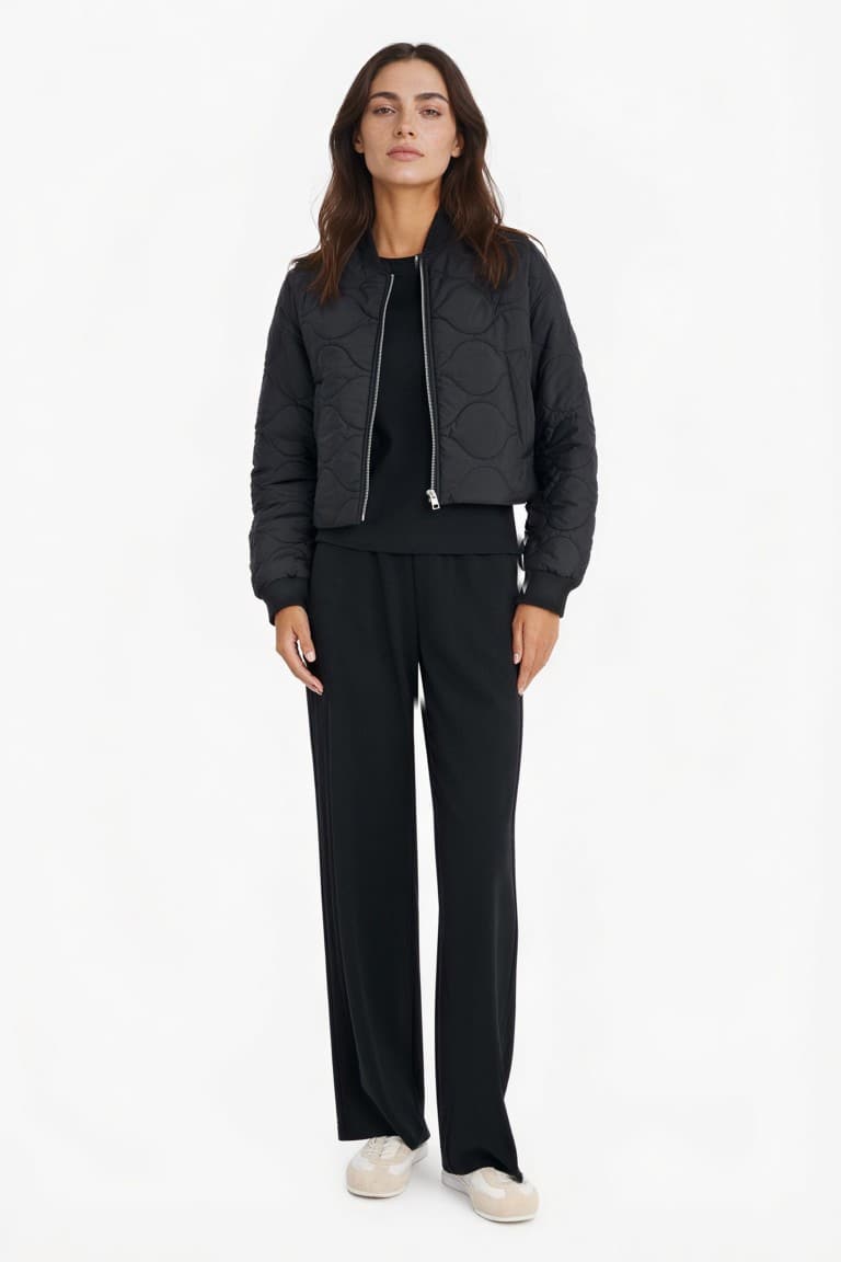 Water Repellent Regular Fit College Collar Zipper Bomber Coat Secondary image