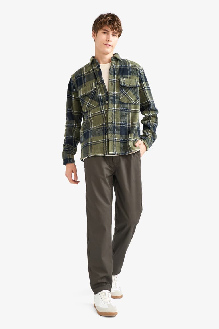 Regular Fit Plaid Fleece Long-Sleeve Shirt Secondary image
