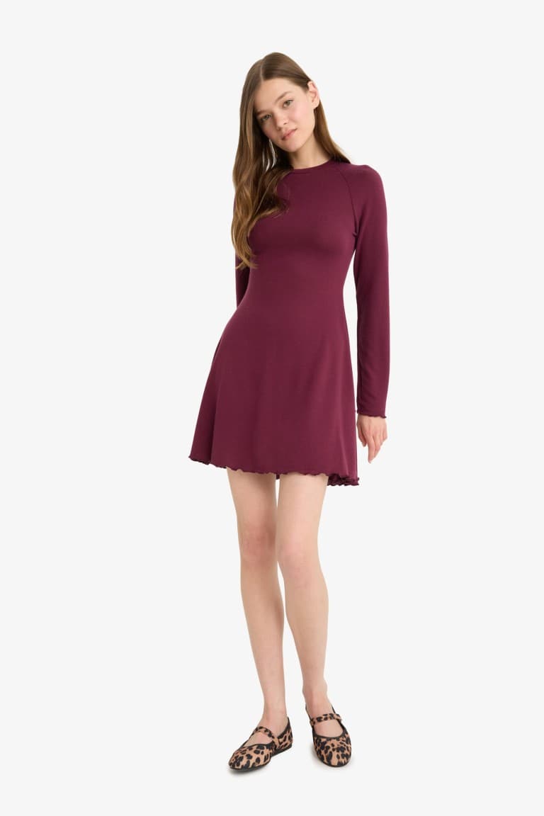 Crew Neck Long Sleeve Wedding Dress