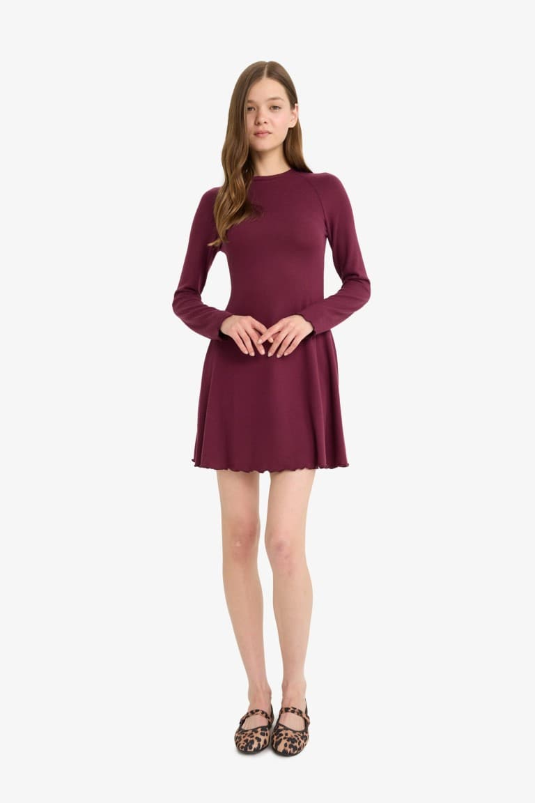 Crew Neck Long Sleeve Wedding Dress