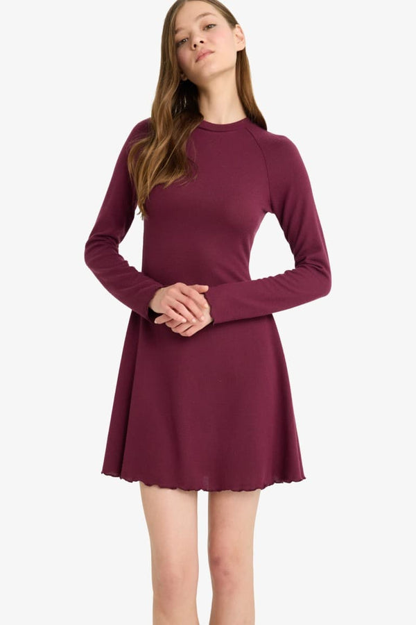 Crew Neck Long Sleeve Wedding Dress