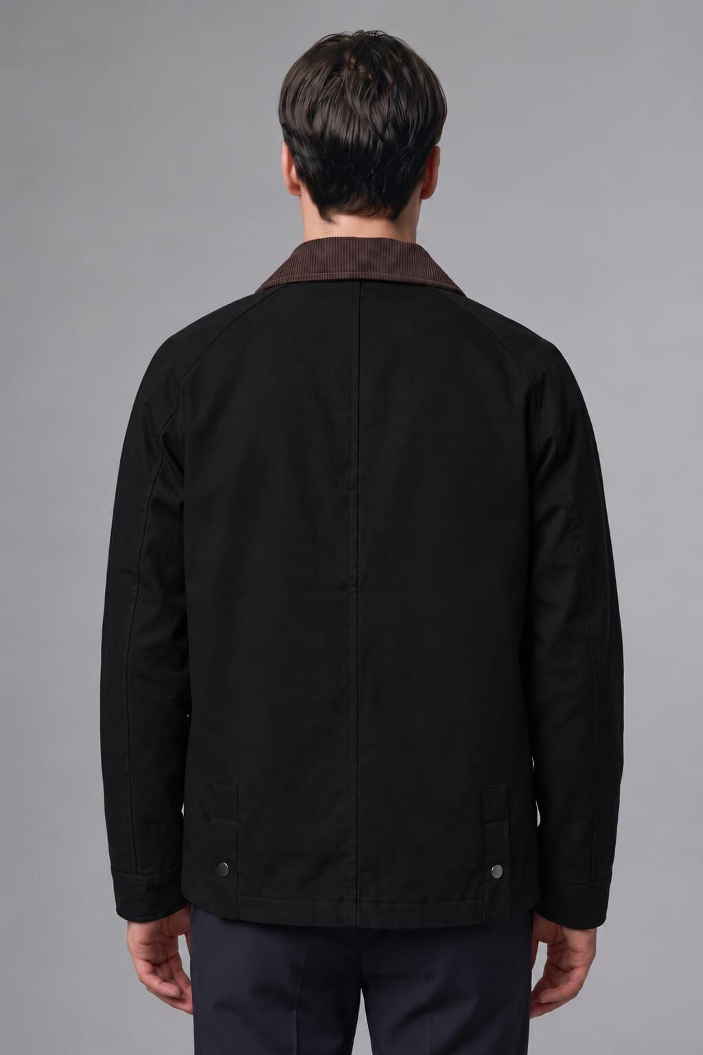 Regular Fit Polo Collar Pocketed Velvet Collar Zipper Lined Coat