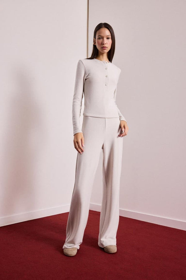Wide Leg Sweatpants with Elastic Waistband
