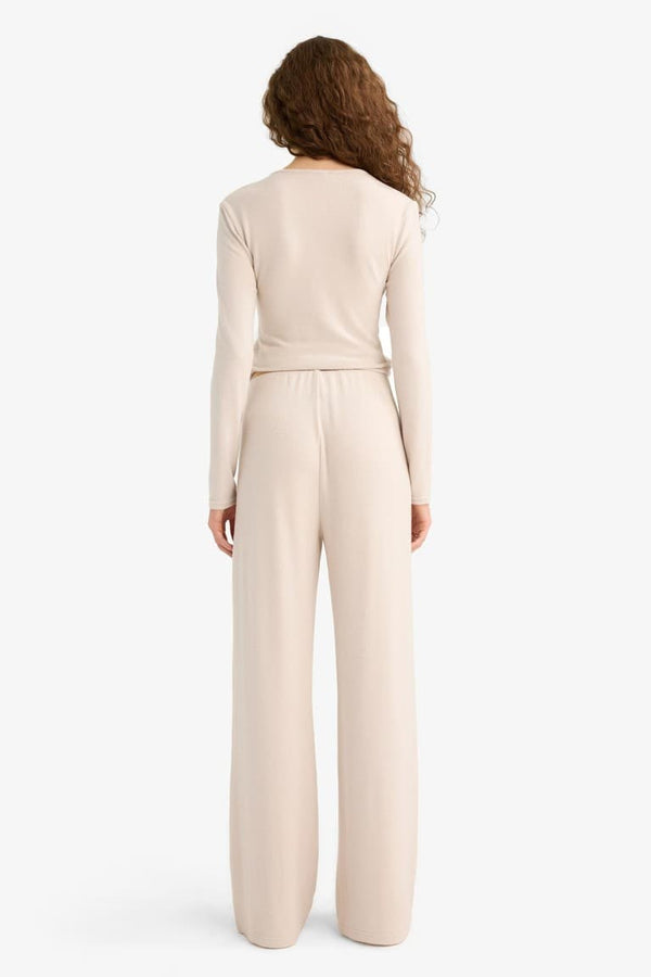 Wide Leg Sweatpants with Elastic Waistband