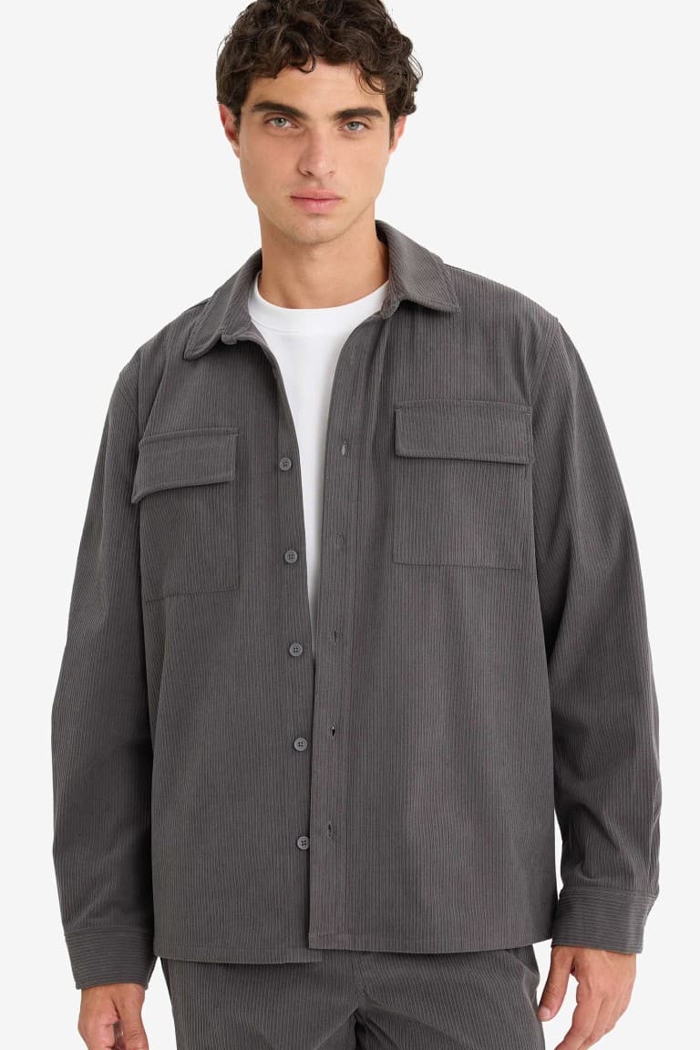 Regular Fit Corduroy Long-Sleeve Shirt Main image