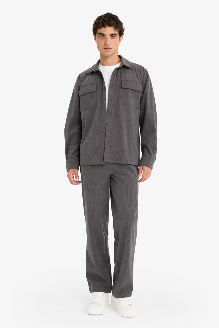 Regular Fit Corduroy Long-Sleeve Shirt Secondary image