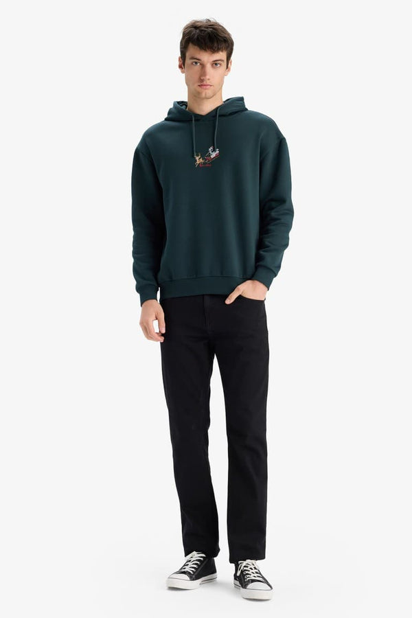 Rick and Morty Boxy Fit Hooded Sweatshirt with Back Print