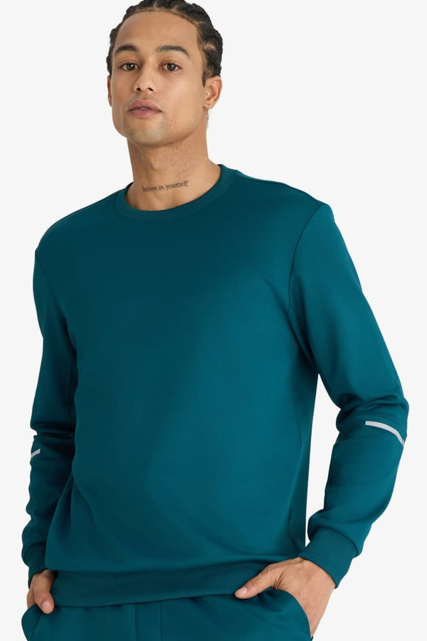 Standard Fit Crew Neck Athletic Sweatshirt