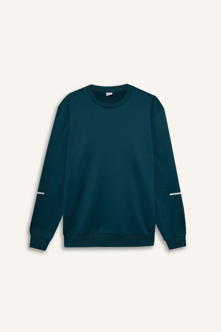 Standard Fit Crew Neck Athletic Sweatshirt